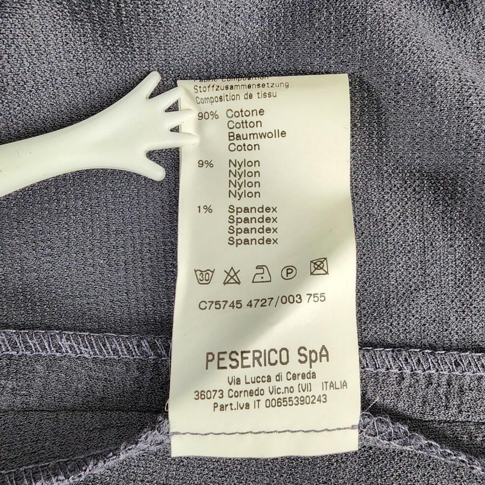 Peserico Gray Textured Cotton Blend Short Sleeve Shift Dress Made in Italy Sz 46 - Picture 4 of 14